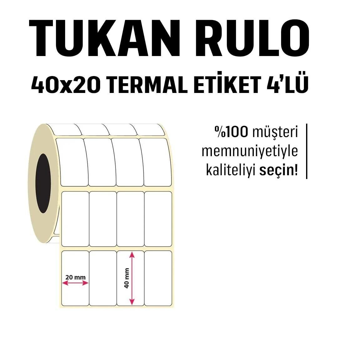 40x20 Termal Etiket 4'lü Yan Yana