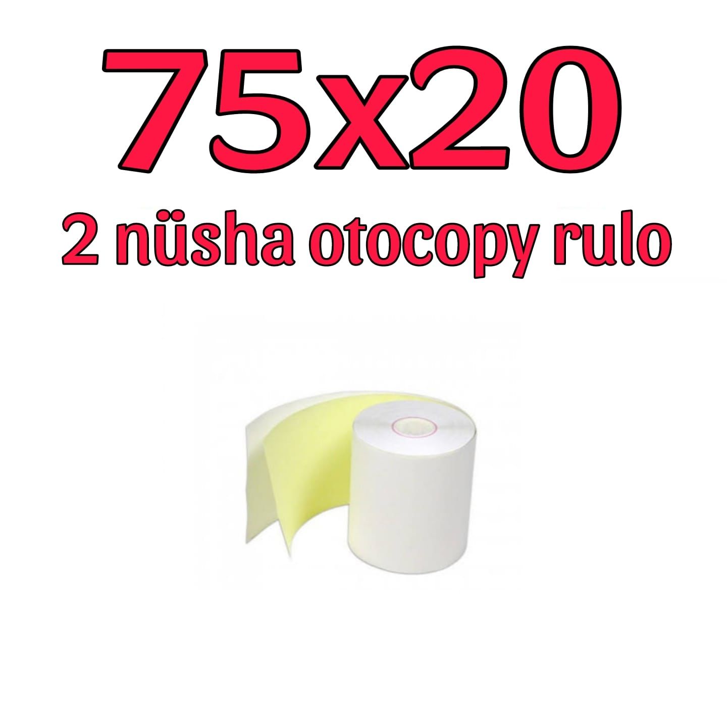 75X20m 2 Nüsha Otocopy Rulo (75x40) TTS Taşıt Tanıma Rulosu, Adisyon Mutfak Rulosu